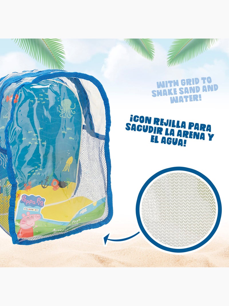 Set secchiello da spiaggia peppa pig con accessori e zaino per il trasporto N/D - Kiabi