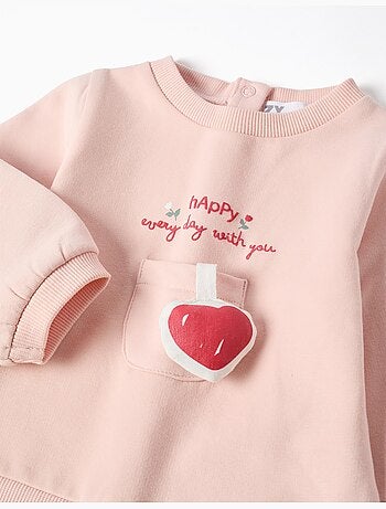 Set spazzolato con cuore 3d