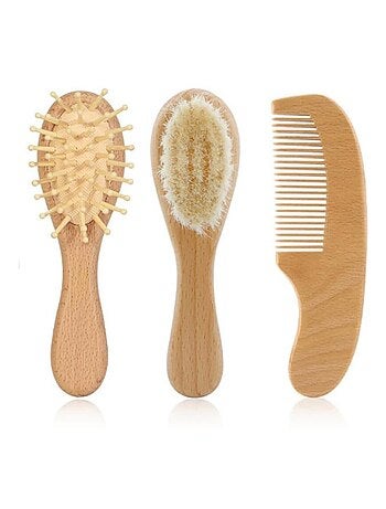Set spazzole e pettine in legno naturale per bambini - bo jungle | Bo Jungle