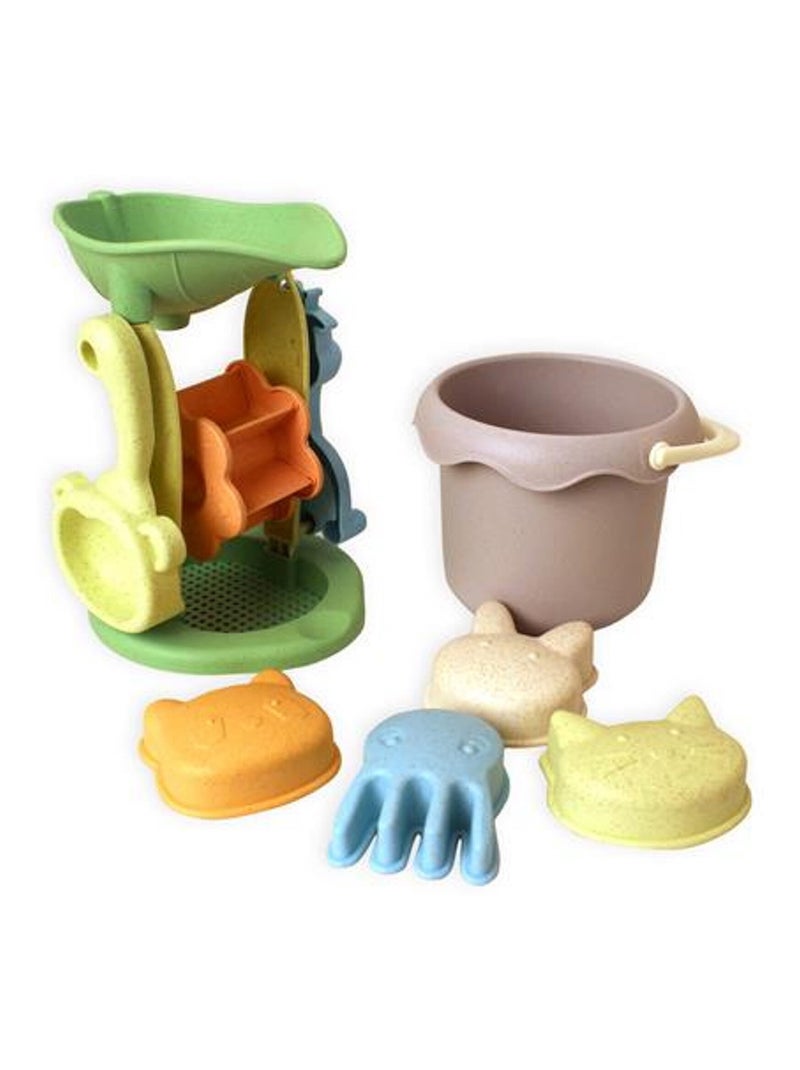 Set spiaggia & giardino - 8 pezzi con mulino in paglia di grano | Magni Multicolore - Kiabi