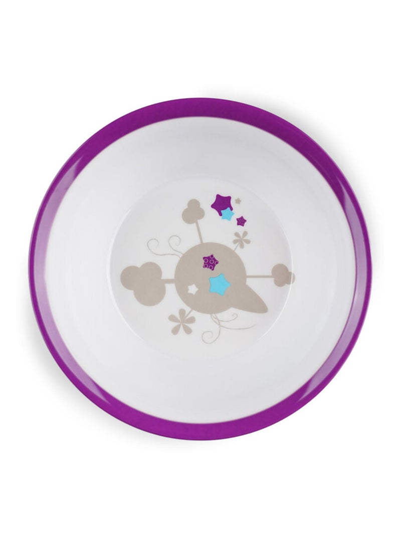 Set stoviglie per bambini Thermobaby in melamina e acciaio inox 360/220/140 ml Bianco Viola - Kiabi