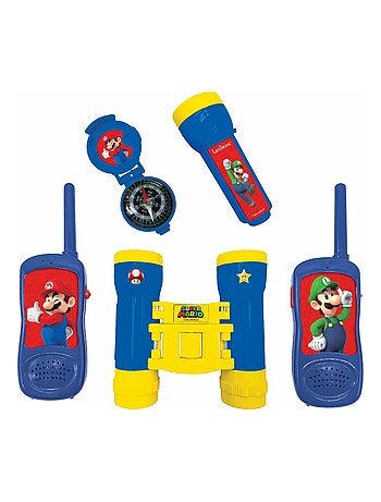 set Super Mario avventura con walkie-talkie fino a 120 m, binocolo e bussola