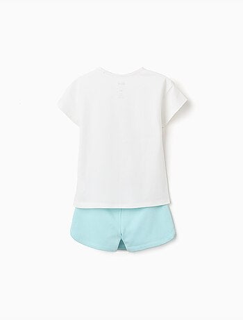 Set t-shirt in cotone e gonna-pantalone con stitch