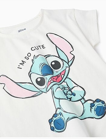Set t-shirt in cotone e gonna-pantalone con stitch
