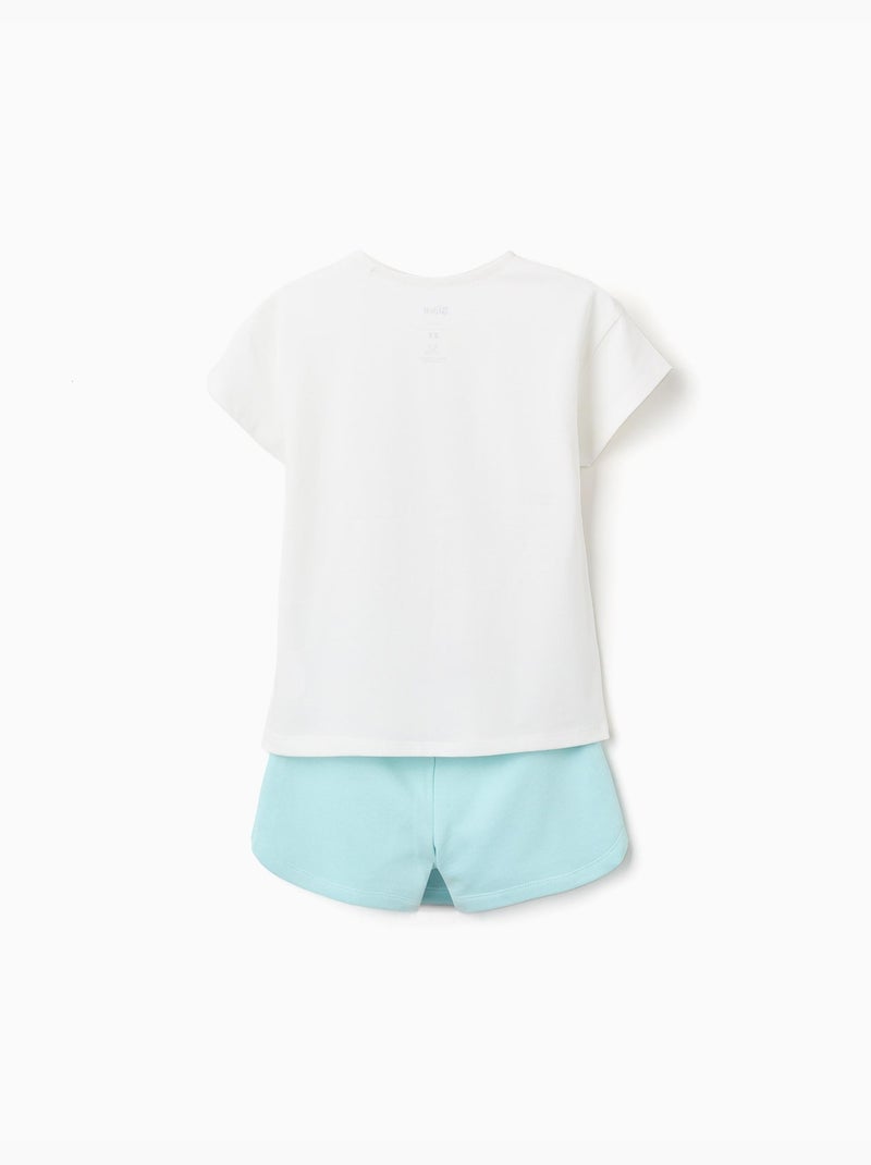 Set t-shirt in cotone e gonna-pantalone con stitch Blu chiaro - Kiabi