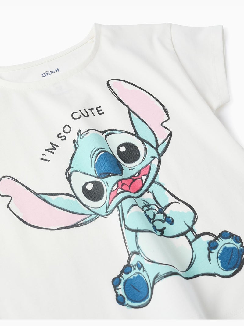 Set t-shirt in cotone e gonna-pantalone con stitch Blu chiaro - Kiabi
