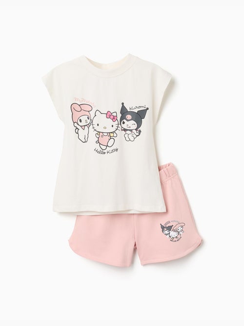 Set T-shirt in cotone + shorts con stampa Kuromi - Kiabi