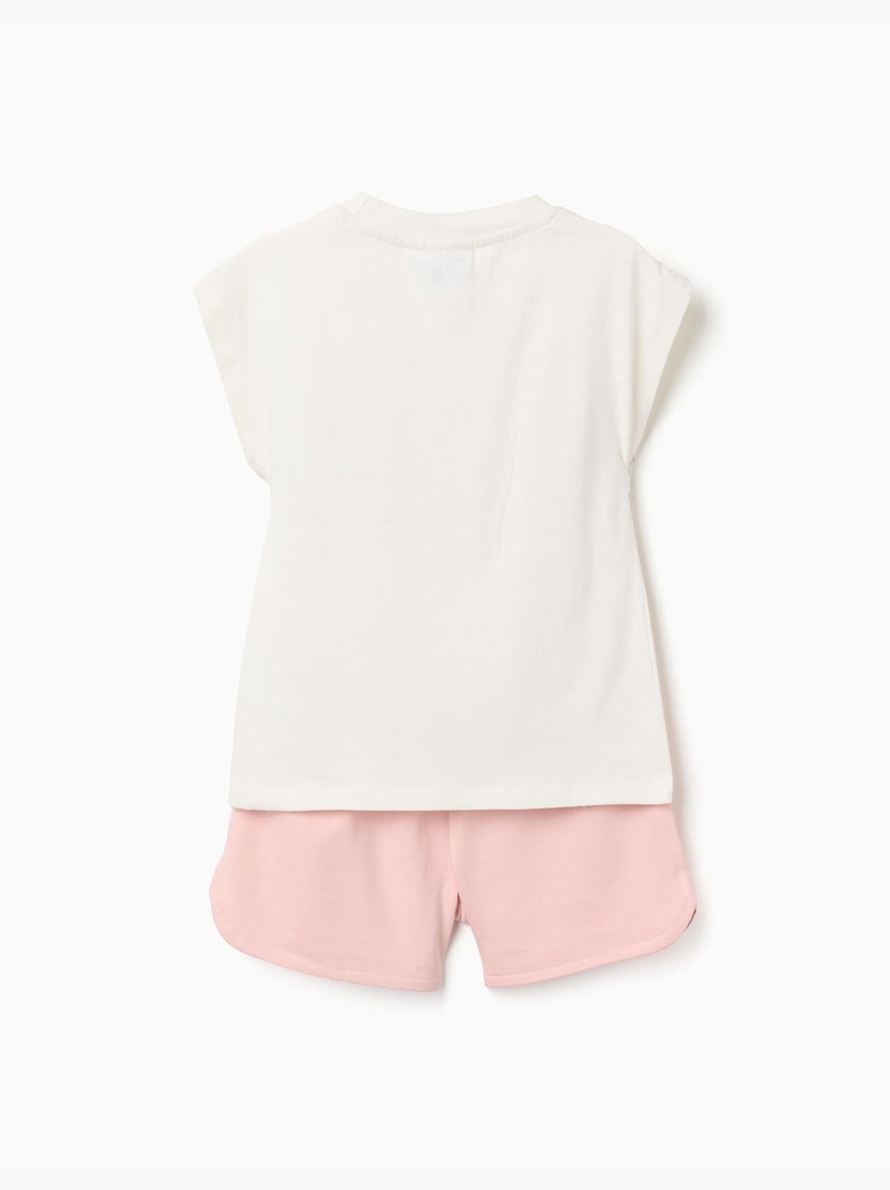 Set T-shirt in cotone + shorts con stampa Kuromi Rosa chiaro - Kiabi