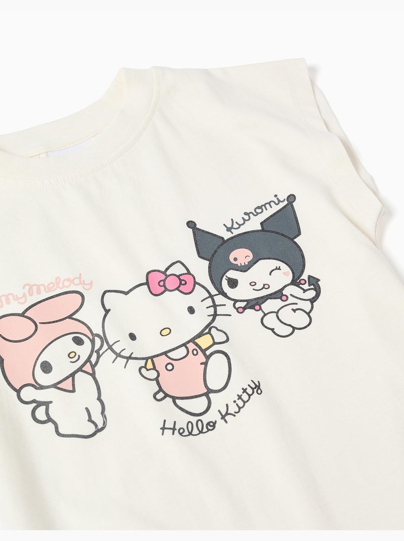 Set T-shirt in cotone + shorts con stampa Kuromi Rosa chiaro - Kiabi