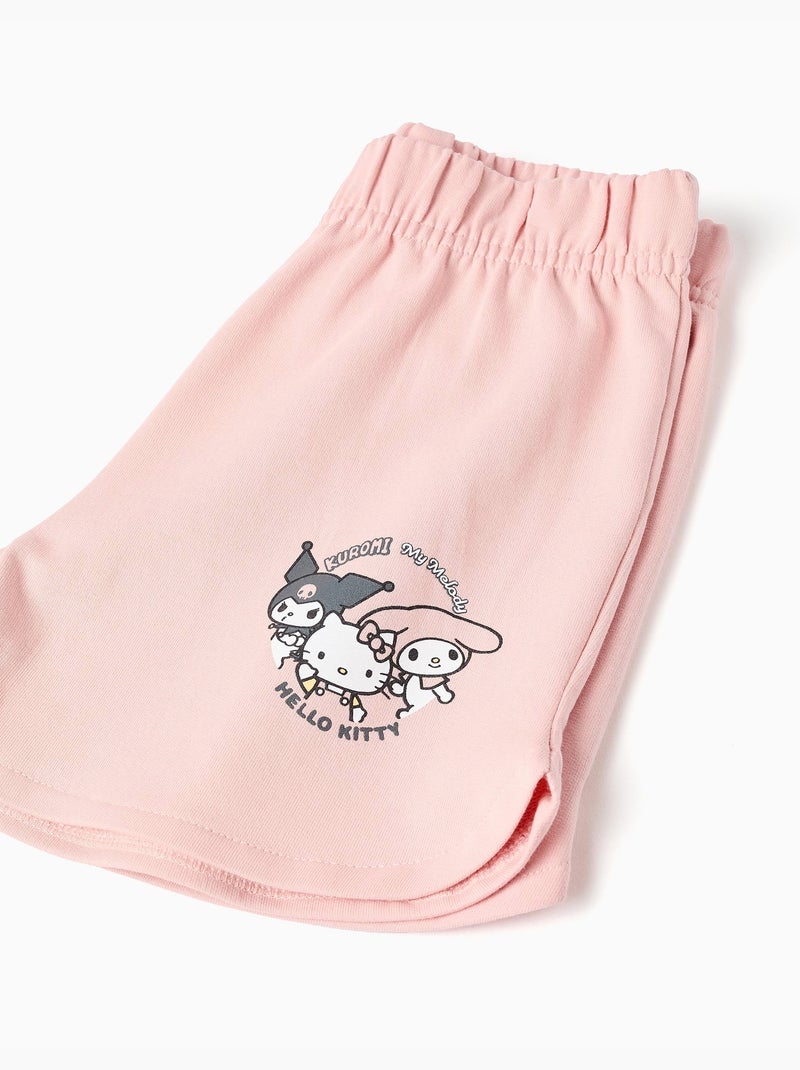 Set T-shirt in cotone + shorts con stampa Kuromi Rosa chiaro - Kiabi