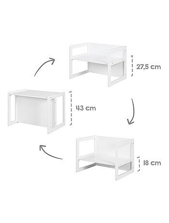 Set tavolo convertibile in panchina + 1 sedia evolutiva – "Roba