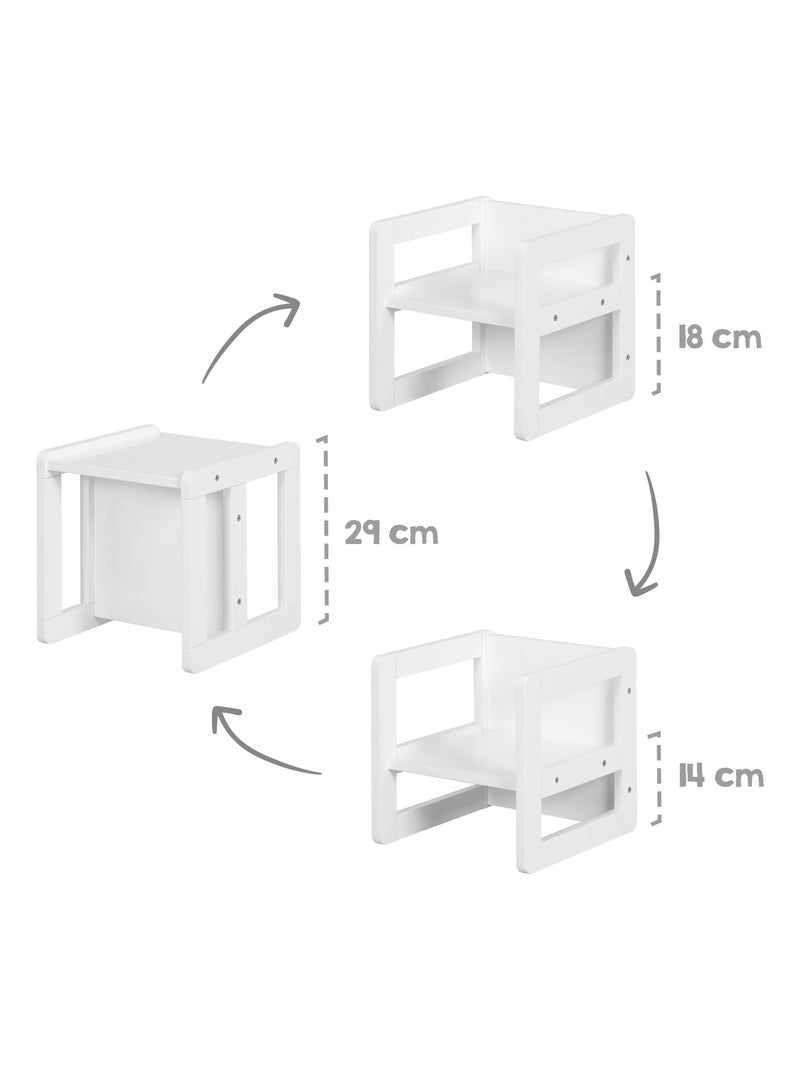 Set tavolo convertibile in panchina + 1 sedia evolutiva – "Roba" Bianco - Kiabi