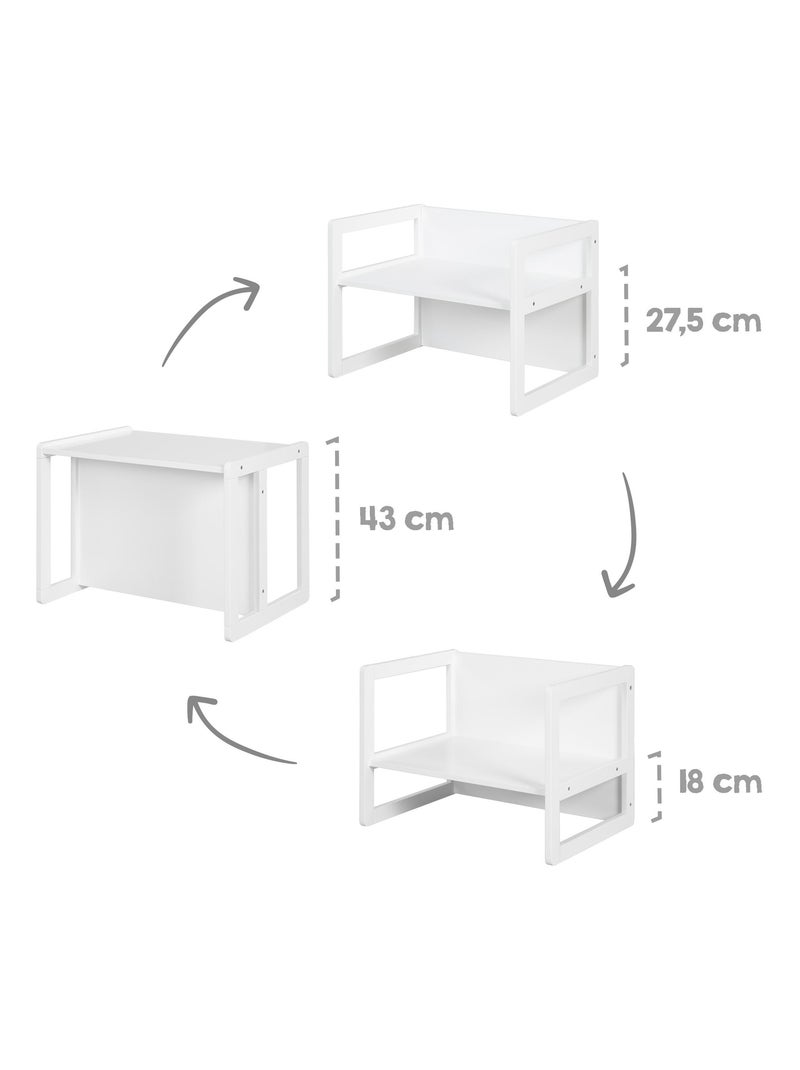 Set tavolo convertibile in panchina + 1 sedia evolutiva – "Roba" Bianco - Kiabi