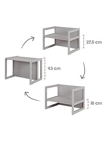 Set tavolo convertibile in panchina + 1 sedia evolutiva – "Roba
