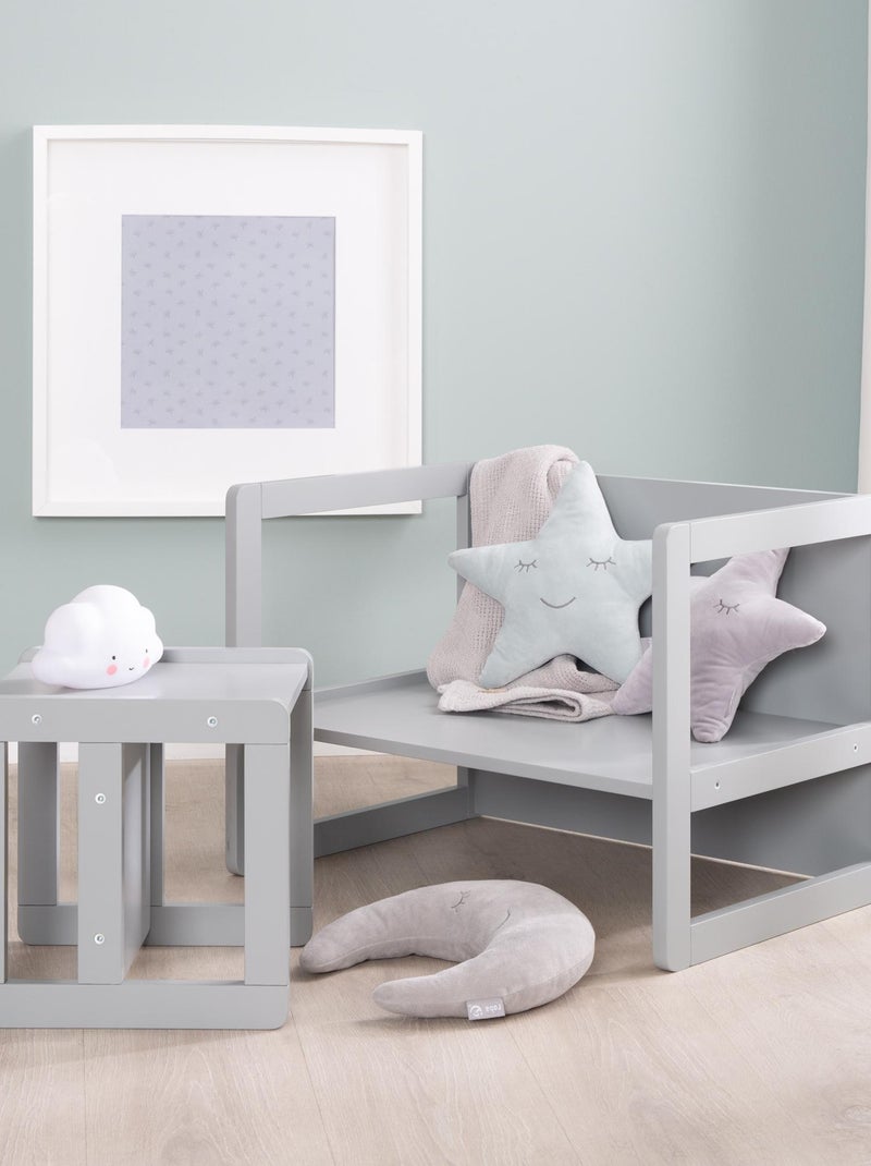 Set tavolo convertibile in panchina + 1 sedia evolutiva – "Roba" Grigio - Kiabi