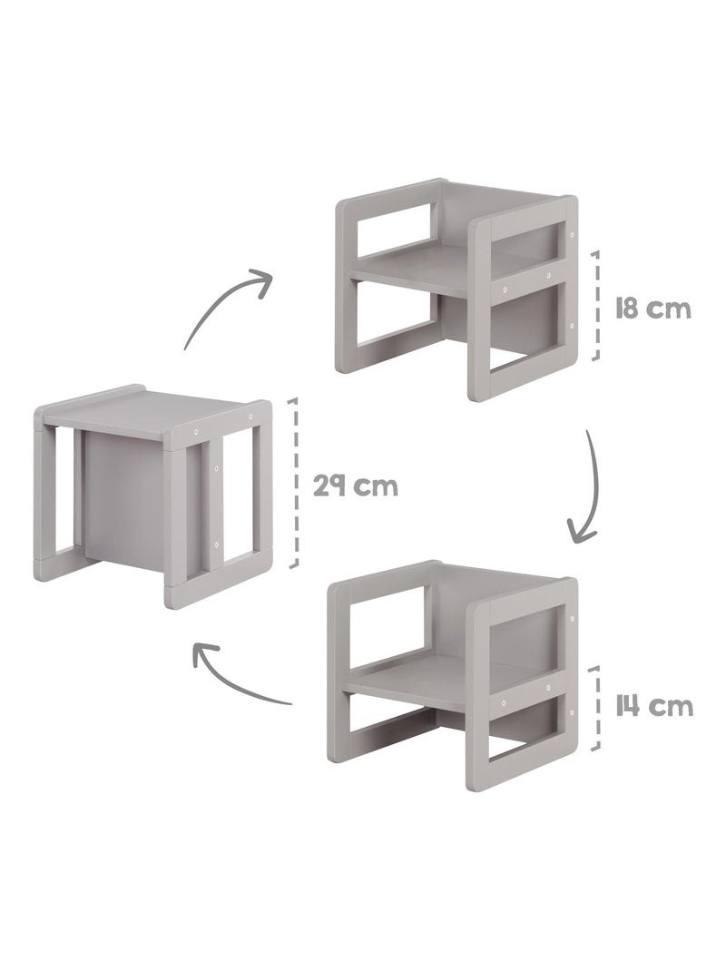 Set tavolo convertibile in panchina + 1 sedia evolutiva – "Roba" Grigio - Kiabi