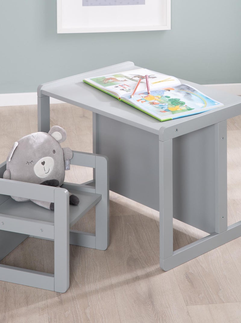 Set tavolo convertibile in panchina + 1 sedia evolutiva – "Roba" Grigio - Kiabi