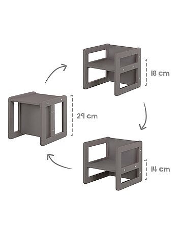 Set tavolo convertibile in panchina + 1 sedia evolutiva – "Roba