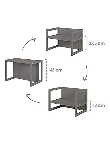 Set tavolo convertibile in panchina + 1 sedia evolutiva – "Roba
