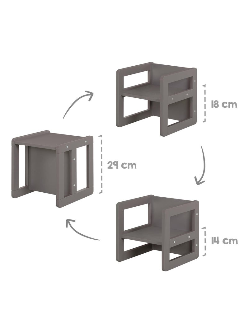 Set tavolo convertibile in panchina + 1 sedia evolutiva – "Roba" Nero - Kiabi