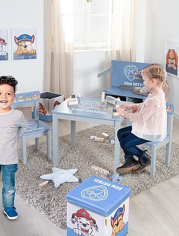 Set tavolo e 2 sedie in legno massello – motivo Paw Patrol – "Roba Paw Patrol
