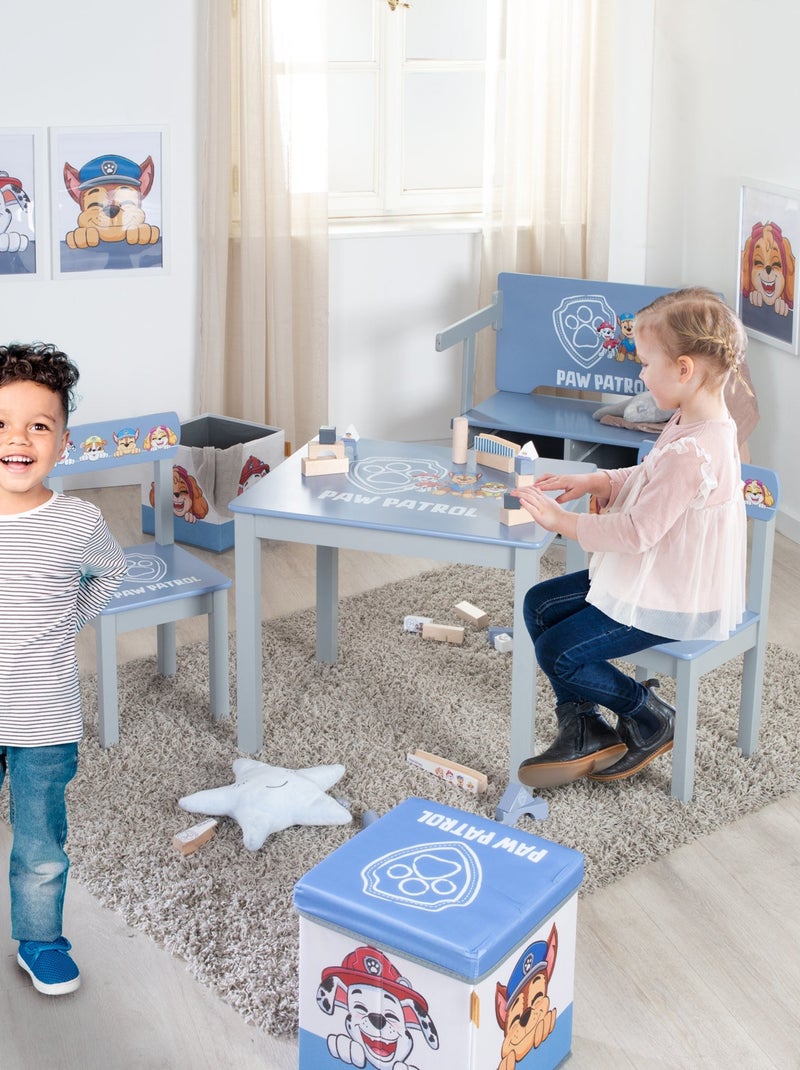 Set tavolo e 2 sedie in legno massello – motivo Paw Patrol – "Roba Paw Patrol" Blu grigio - Kiabi