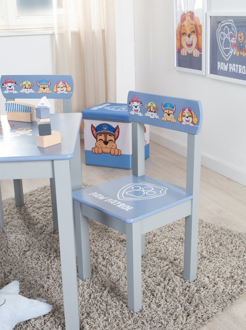 Set tavolo e 2 sedie in legno massello – motivo Paw Patrol – "Roba Paw Patrol" Blu grigio - Kiabi
