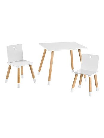Set tavolo e 2 sedie per bambini in legno – design scandinavo "Roba