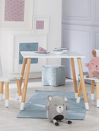 Set tavolo e 2 sedie per bambini in legno – design scandinavo "Roba