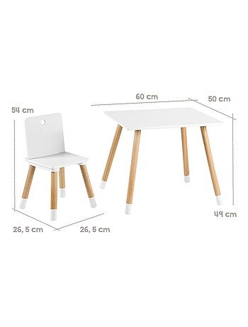 Set tavolo e 2 sedie per bambini in legno – design scandinavo "Roba