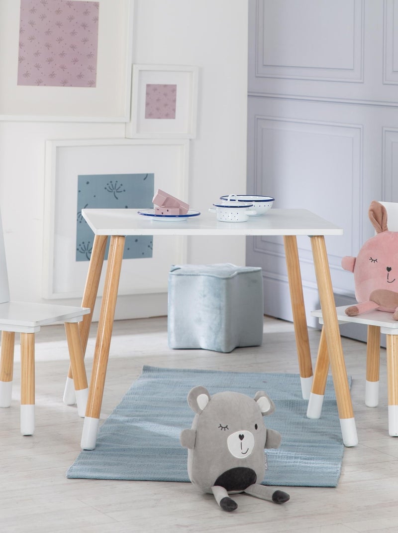 Set tavolo e 2 sedie per bambini in legno – design scandinavo "Roba" Bianco Beige - Kiabi