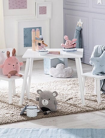 Set tavolo e 2 sedie per bambini in legno – design scandinavo "Roba