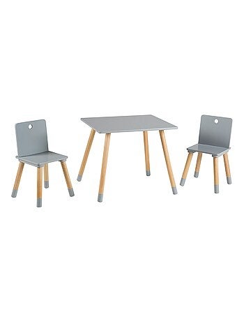 Set tavolo e 2 sedie per bambini in legno – design scandinavo "Roba