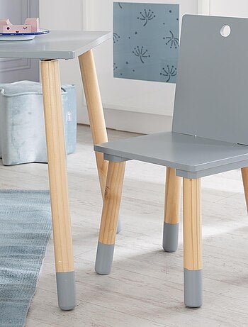 Set tavolo e 2 sedie per bambini in legno – design scandinavo "Roba