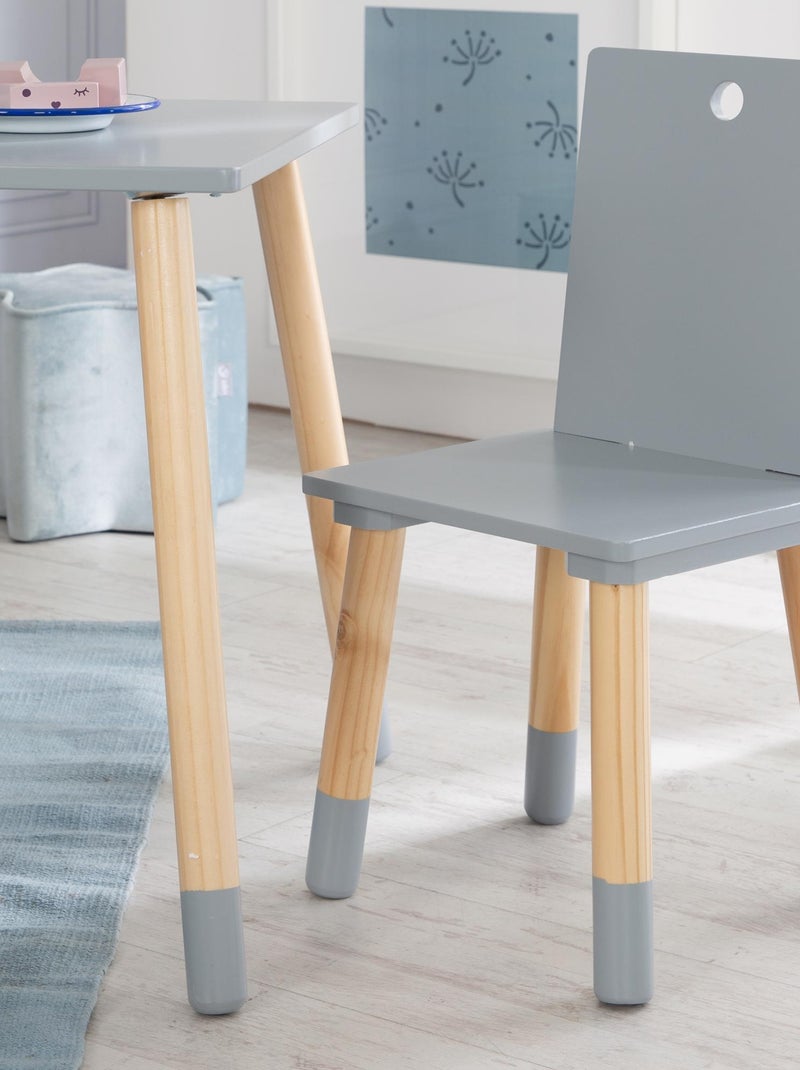 Set tavolo e 2 sedie per bambini in legno – design scandinavo "Roba" Grigio beige - Kiabi