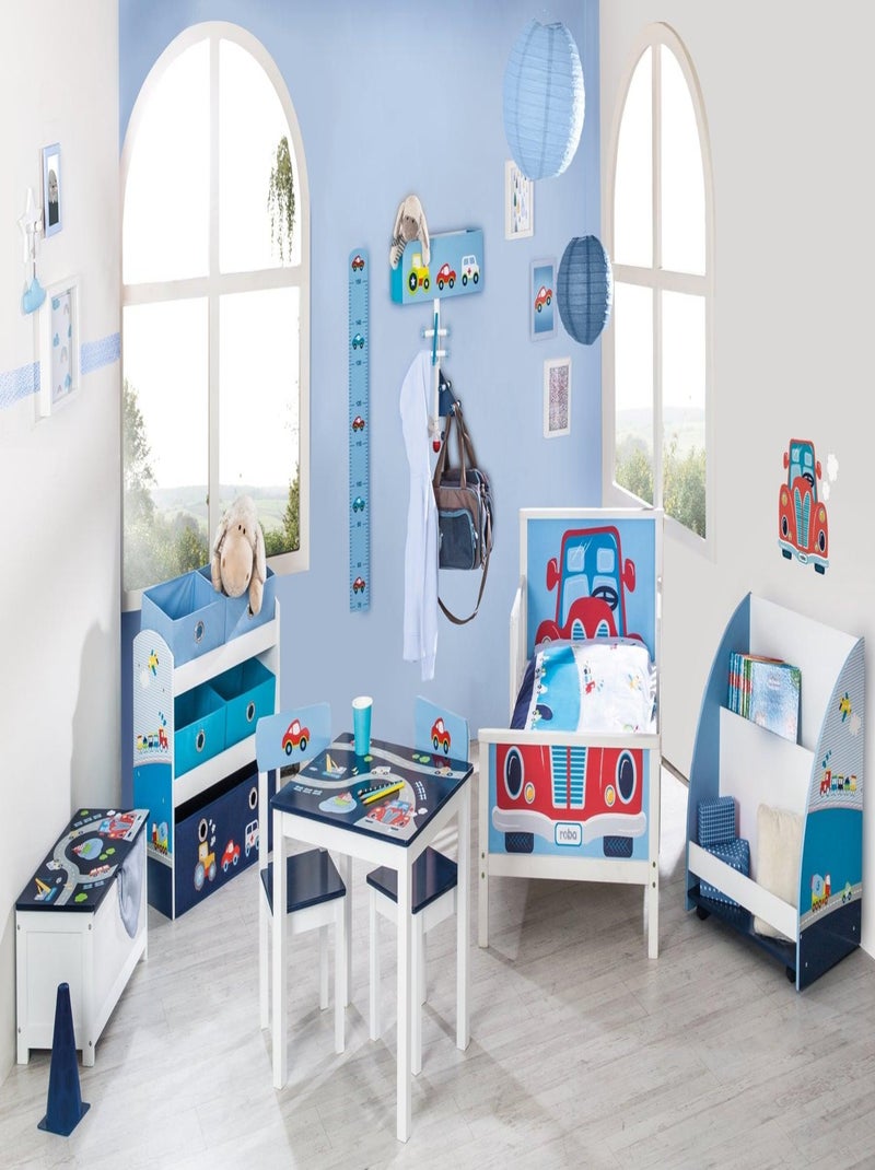 Set tavolo e 2 sedie per bambini in legno – motivo auto "Roba Rennfahrer" Blu Blu marino Bianco - Kiabi