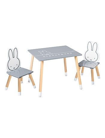 Set tavolo e 2 sedie per bambini in legno – motivo coniglio "Roba Miffy