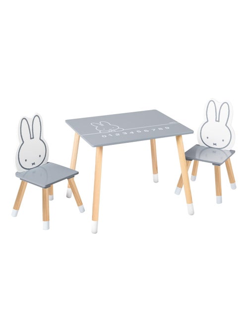 Set tavolo e 2 sedie per bambini in legno – motivo coniglio "Roba Miffy" - Kiabi