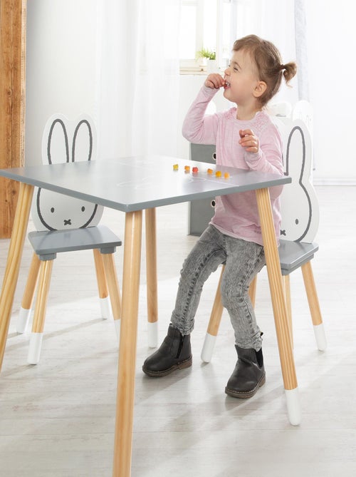 Set tavolo e 2 sedie per bambini in legno – motivo coniglio "Roba Miffy" - Kiabi