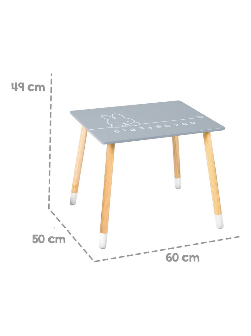 Set tavolo e 2 sedie per bambini in legno – motivo coniglio "Roba Miffy" Grigio beige Bianco - Kiabi