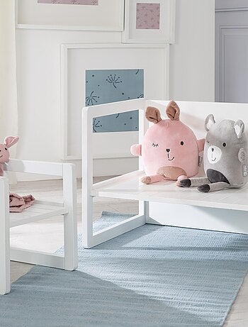 Set tavolo e sedie per bambini – set convertibile in panca e sgabello – 3 altezze di seduta "Roba