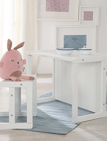 Set tavolo e sedie per bambini – set convertibile in panca e sgabello – 3 altezze di seduta "Roba