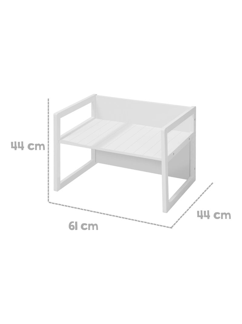 Set tavolo e sedie per bambini – set convertibile in panca e sgabello – 3 altezze di seduta "Roba" Bianco - Kiabi