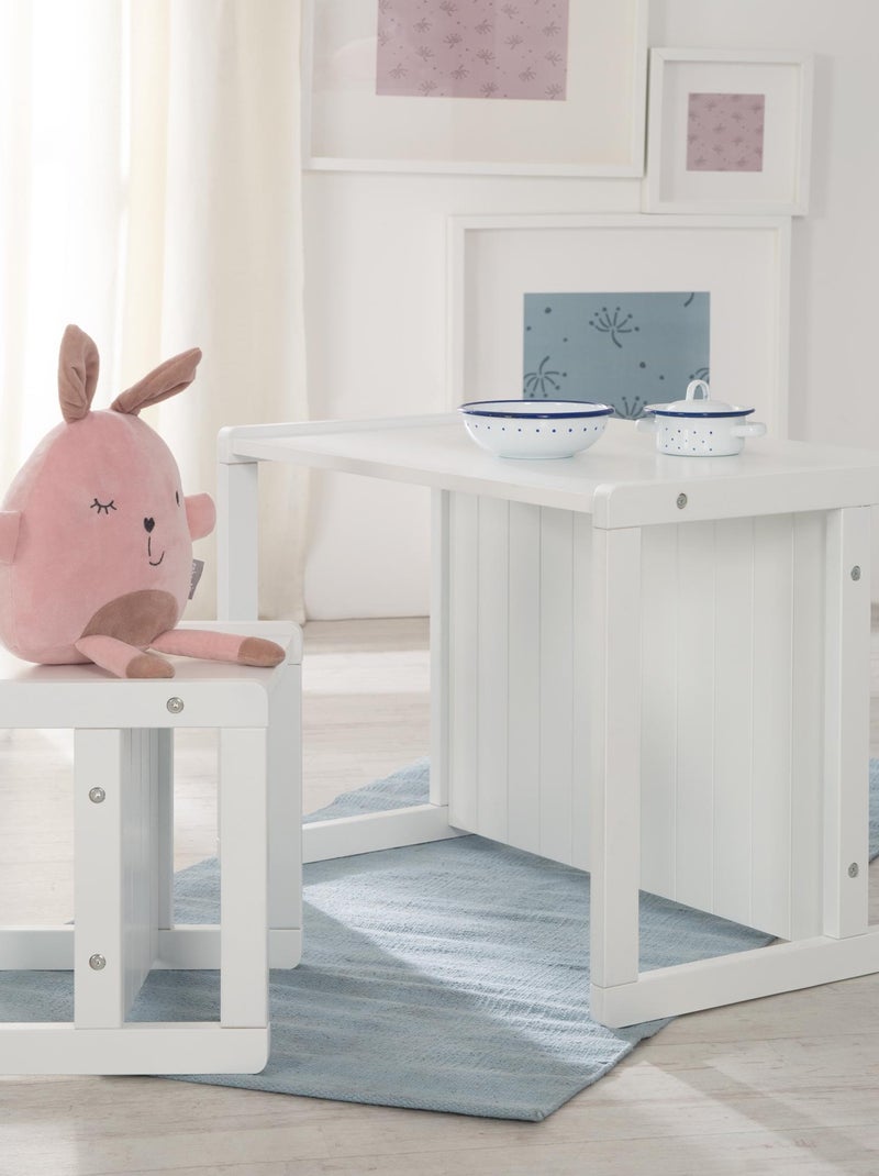 Set tavolo e sedie per bambini – set convertibile in panca e sgabello – 3 altezze di seduta "Roba" Bianco - Kiabi