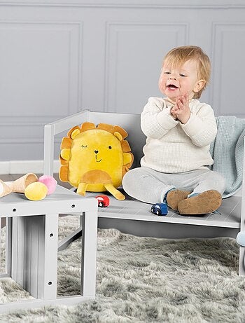 Set tavolo e sedie per bambini – set convertibile in panca e sgabello – 3 altezze di seduta "Roba