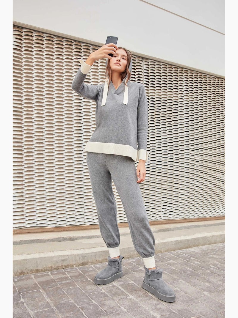 Set tricot bicolore Grigio melangiato - Kiabi
