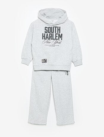 Set tuta 2 pezzi: felpa con cappuccio e zip + pantaloni