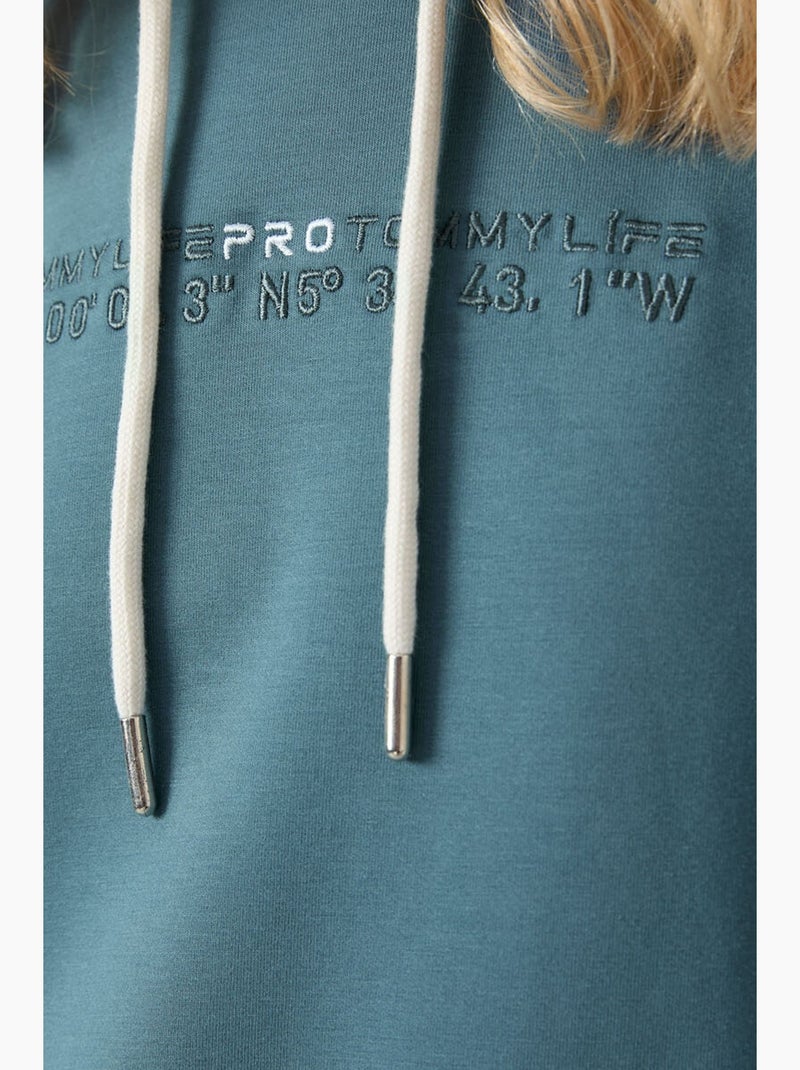 Set tuta oversize con felpa con cappuccio e pantaloni tommy Blu pavone - Kiabi