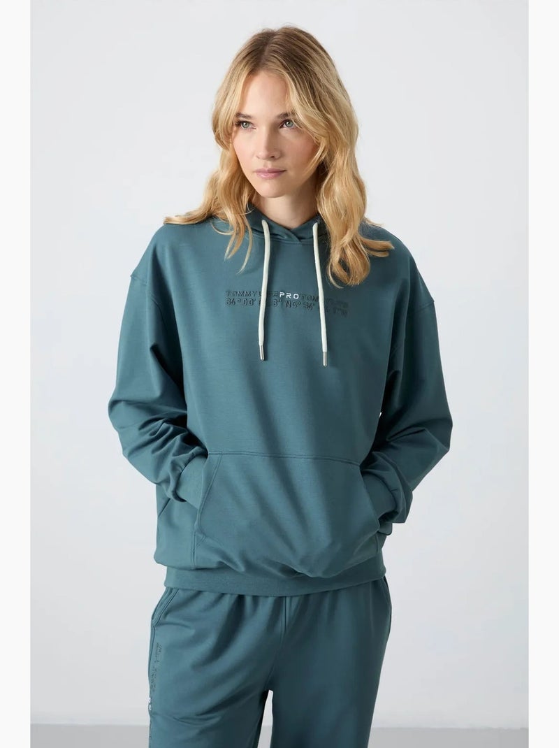 Set tuta oversize con felpa con cappuccio e pantaloni tommy Blu pavone - Kiabi