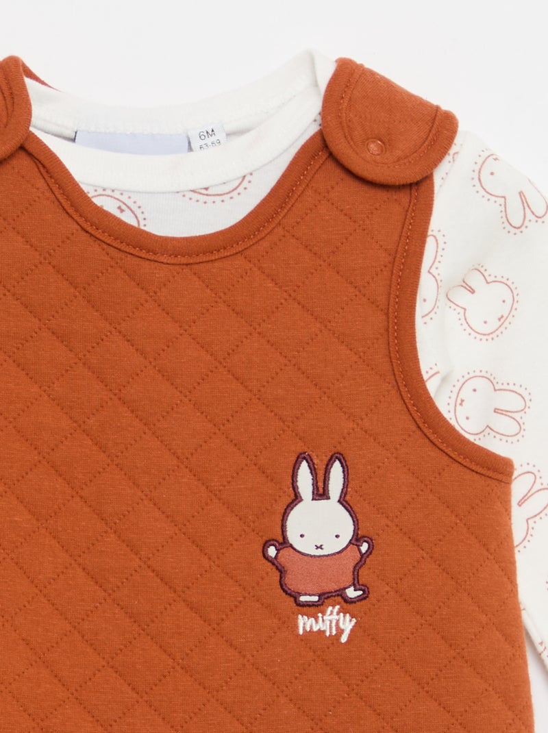 Set tutina notte con piedini 'Miffy' + body maniche lunghe Arancione - Kiabi